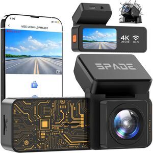 SPADE Dash Cam Front & Rear Built-in WiFi 4K+1080P Dual Camera for Cars (1165)